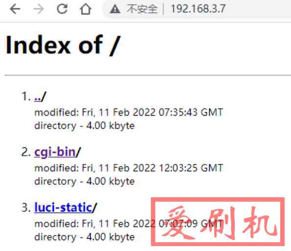 openwrt固件路由器误删除后台Luci界面恢复重置误删除kenerl软件包"Index of /"